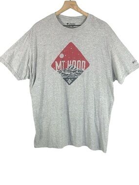 Columbia Men’s Mt. Hood Short-Sleeve Crewneck Graphic Tee in Gray Size XXL
